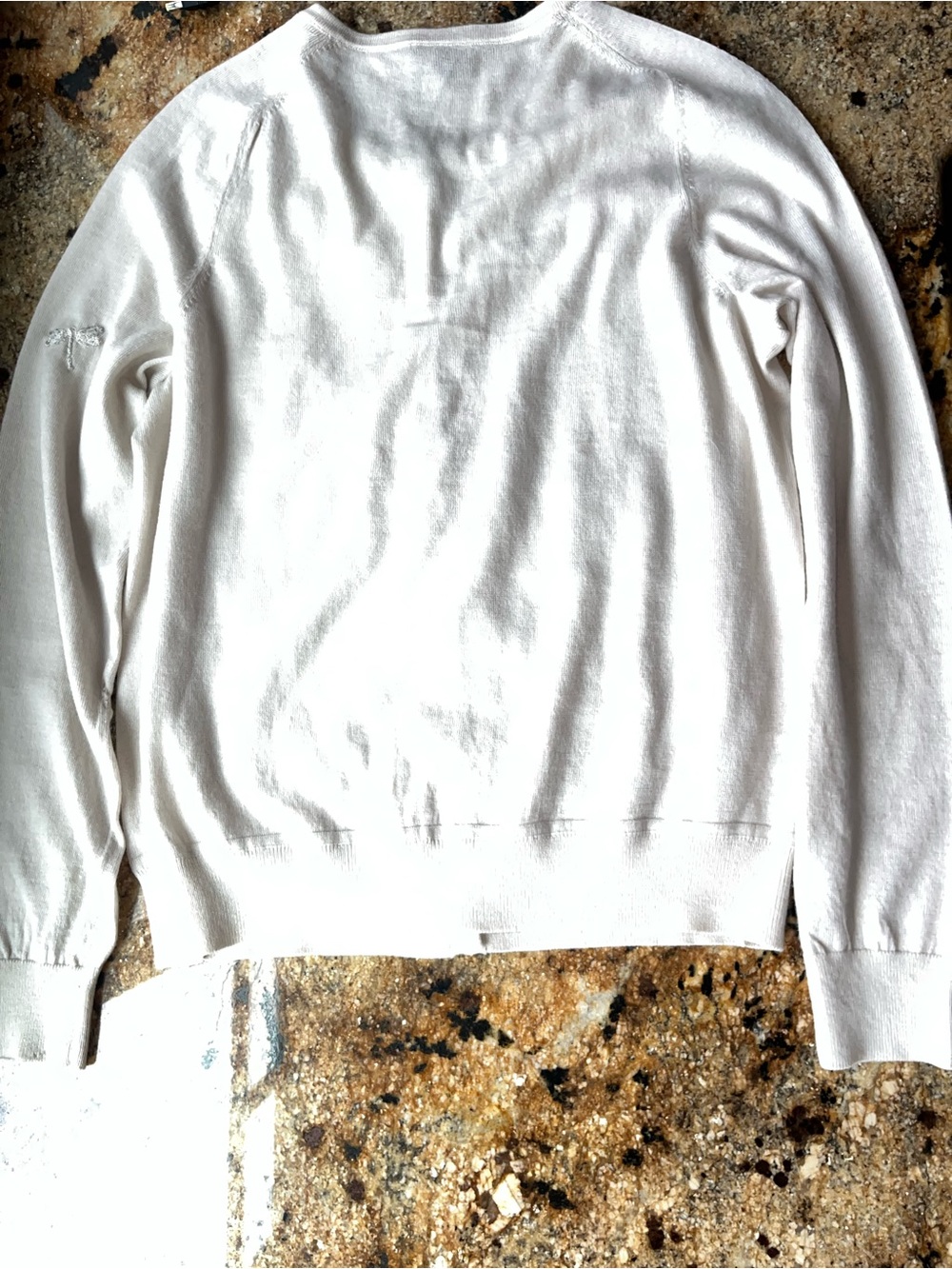 Ann Taylor Ivory Mesh Ruffle Cardigan with Pearl Buttons size medium - Picture 7 of 10